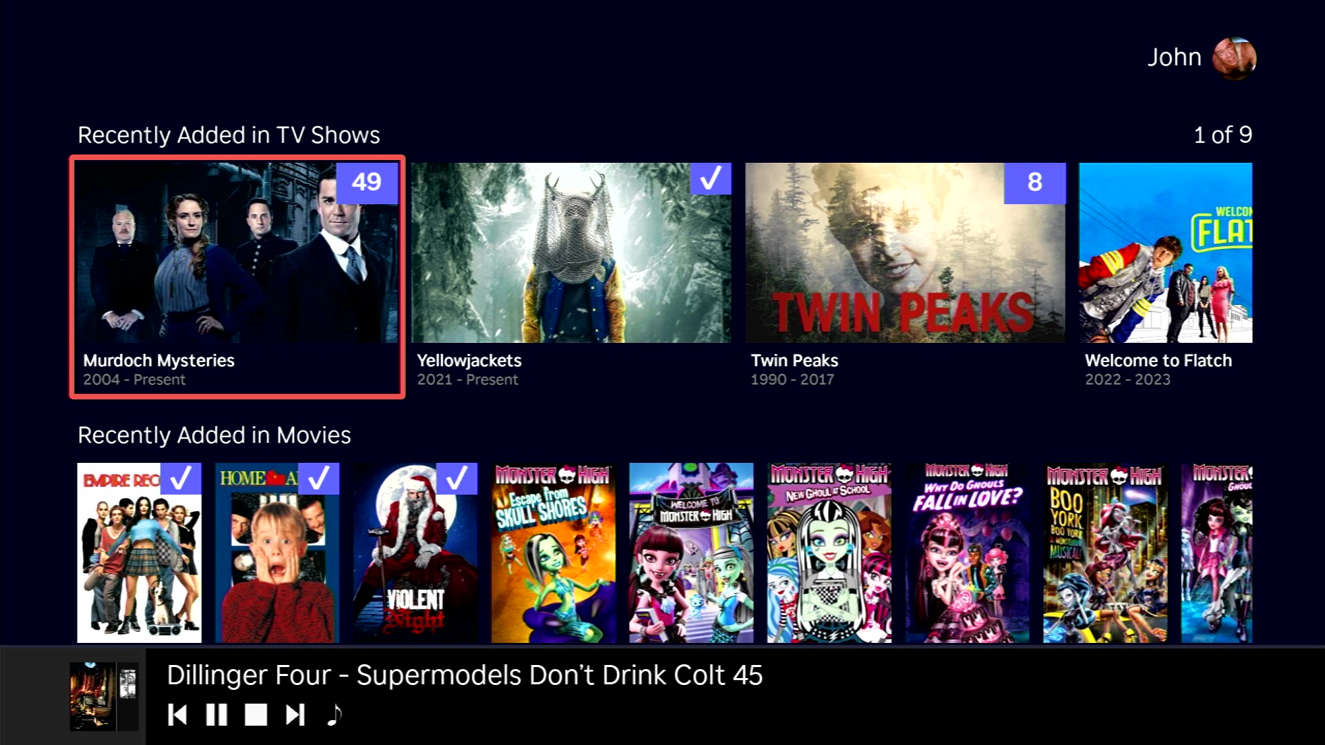 Audio mini player on the bottom of the home screen