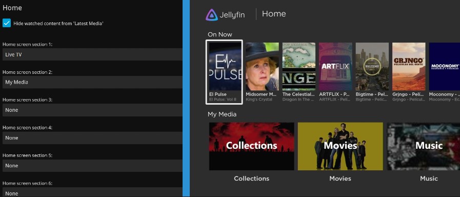Captura de secciones de inicio