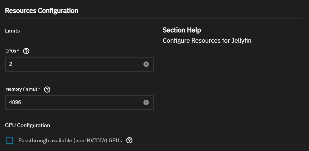 Límites de recursos