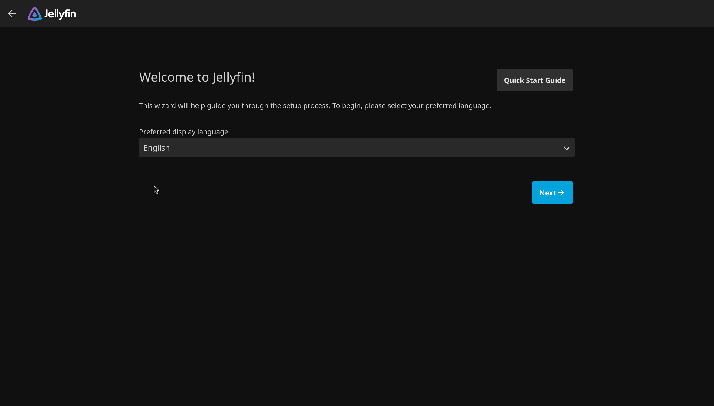 Prompt de idioma en el asistente de configuración