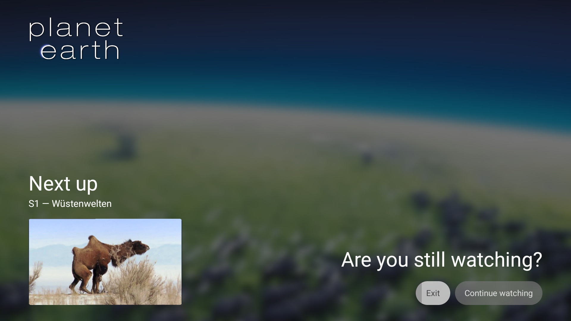 Captura de pantalla del popup de inactividad preguntando si el usuario sigue viendo