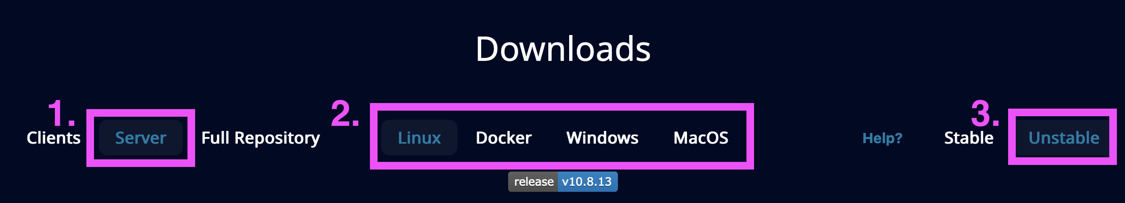Página de descargas