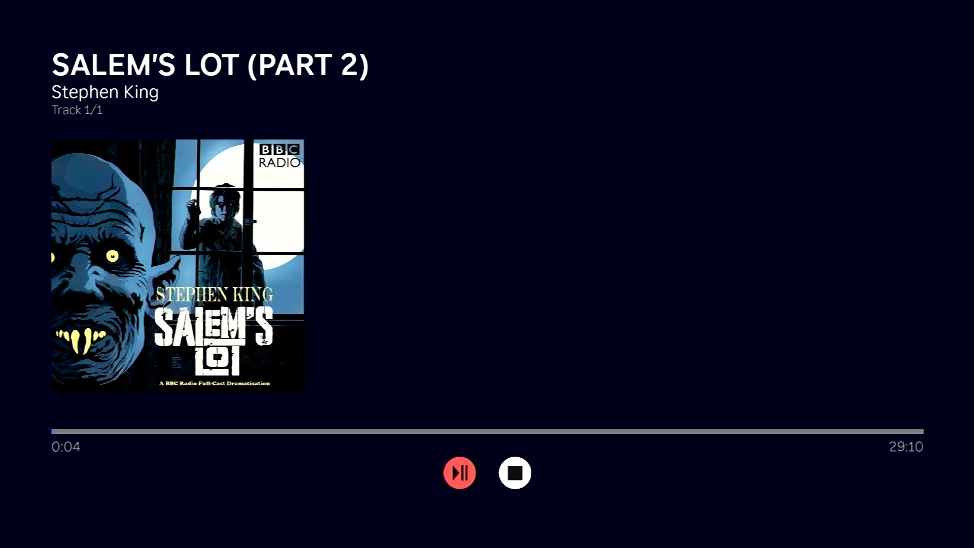 音频播放器正在播放《Salem's Lot (Part 2)》有声书